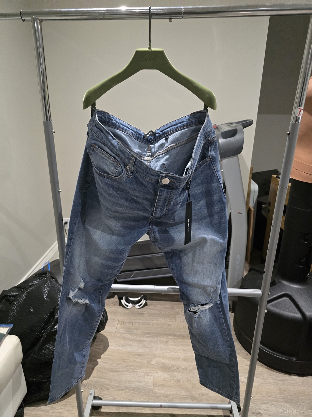 Fashion Nova Men's Blue Distressed Jeans